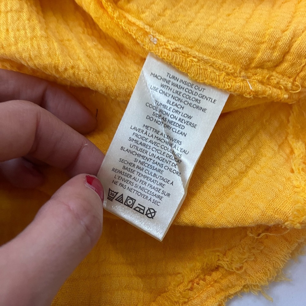 NWT Free People Summer Daydream Buttondown Shirt Raw Hi Low V-Neck We The Free S - Picture 8 of 12